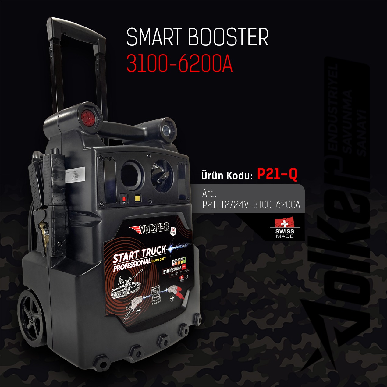 Akü Takviye Cihazı P21-Q 12/24V 3100-6200A Tekerlekli
